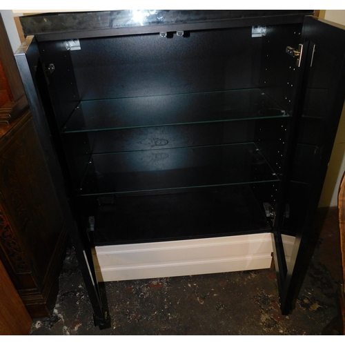 258 - Ikea glass fronted cabinet with lights