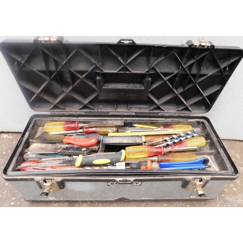 290 - Stanley tool box with assortment of tools