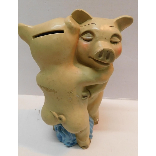 517 - Vintage ceramic pig moneybox - approx. 10