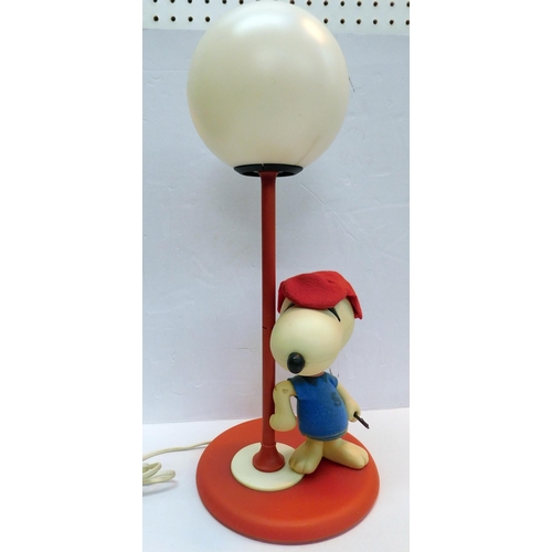 344 - Vintage Snoopy lamp - with homemade hat (missing ears)