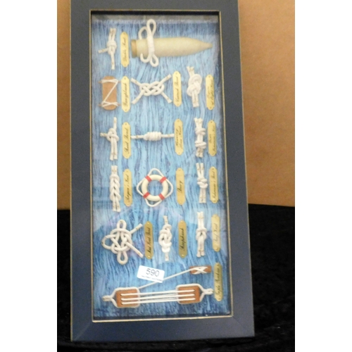 590 - Framed display of sailors knots