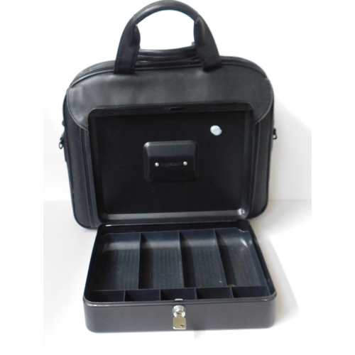 592 - Two compartment Laptop carry case & money till with key