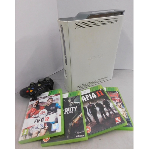 121 - Xbox 360, controller and four games