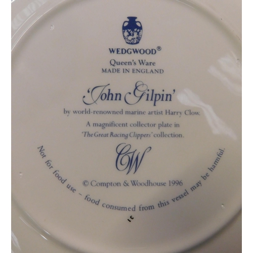 12 - Six Wedgwood collectors plates - by Marine artist Harry Clow...