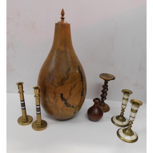 17 - Wood and brass collectables