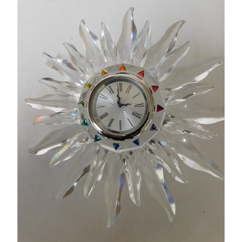 231 - Miniature Swarovski clock - boxed with paperwork - no damage