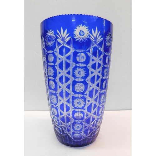 456 - Large Czech cobalt blue vase - no damage, approx. 10