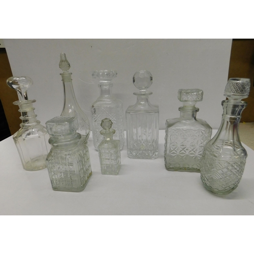 459 - Eight glass decanters