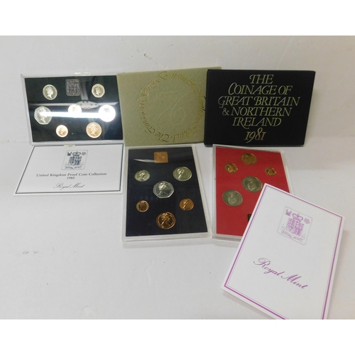 464 - UK proof set 1976-1981 and 1985 - uncirculated