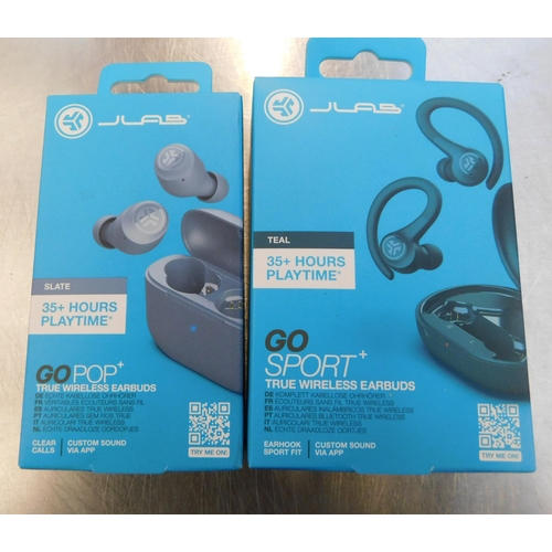 New and boxed - Jlab Go Pro and Go Sport true wireless ear buds