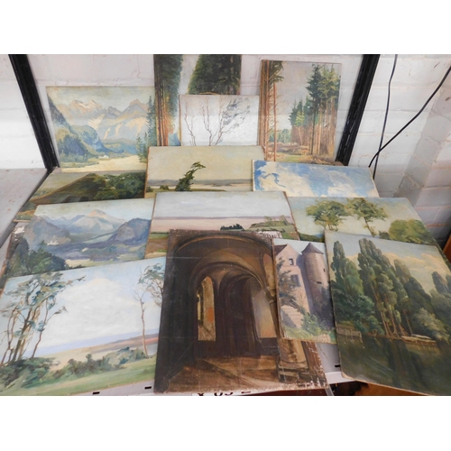 42 - Collection of oil on board artworks - some signed