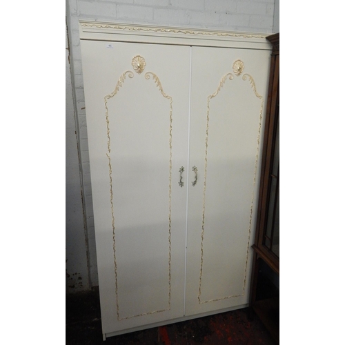 43 - Regency style double wardrobe with shelving