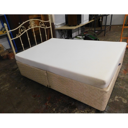 57 - Silentnight double bed with mattress and headboard