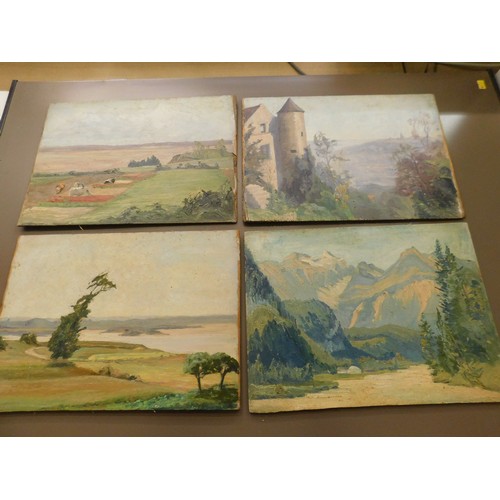 42 - Collection of oil on board artworks - some signed