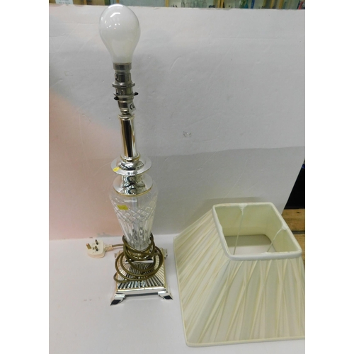 301 - Brushed chrome table lamp - unchecked, approx. 20