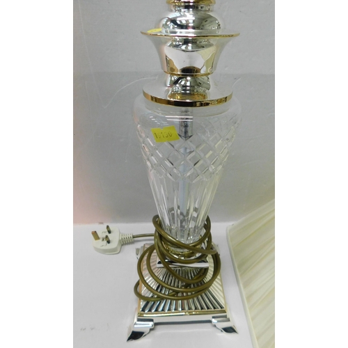 301 - Brushed chrome table lamp - unchecked, approx. 20