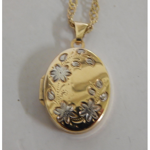 495 - 9ct Gold locket and chain