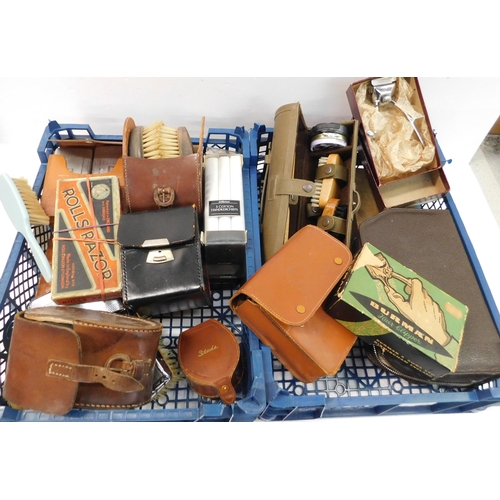 355 - 2 trays of vintage grooming kits