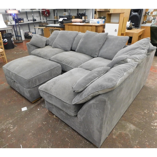 124 - Large 4/5 seater corner sofa and footstool