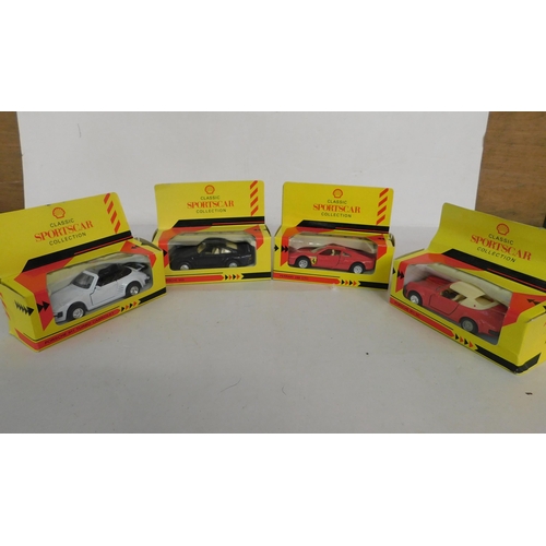 186 - Four diecast Shell classic cars