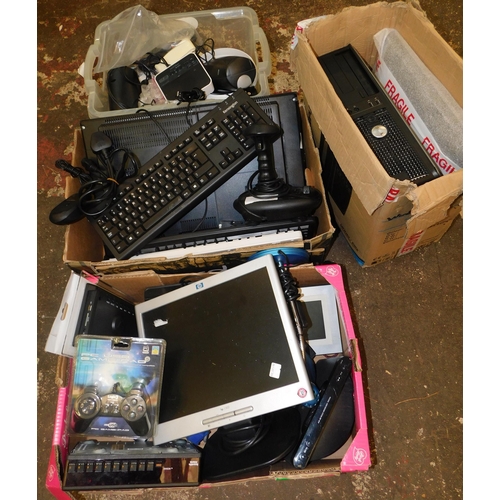 19A - Four boxes of computer equipment - incl. full computer set up