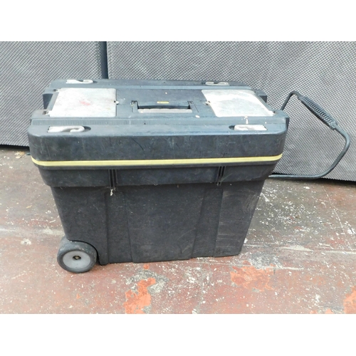 238 - Large Stanley tool box on wheels and contents