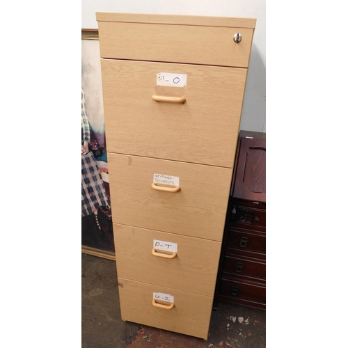 249 - Four drawer wood effect filing cabinet