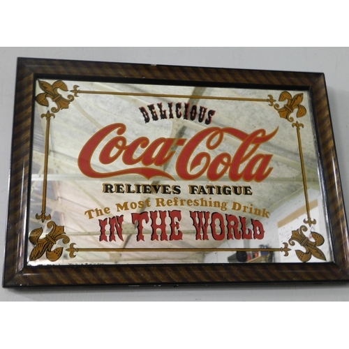 267 - Vintage Coca Cola framed advertising mirror - approx. 20