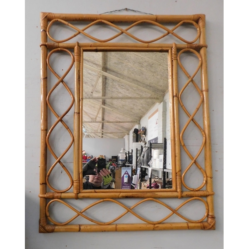 268 - Bamboo framed mirror - approx. 27