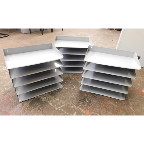 280 - Three metal filing tray sets