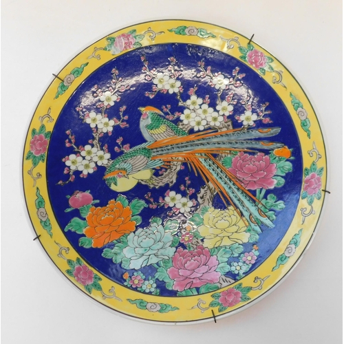 310 - Large Japanese charger - signed on reverse, approx. 14 1/2