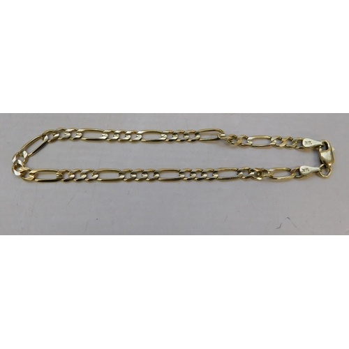 398 - 14k gold figaro bracelet - weight 4.8g