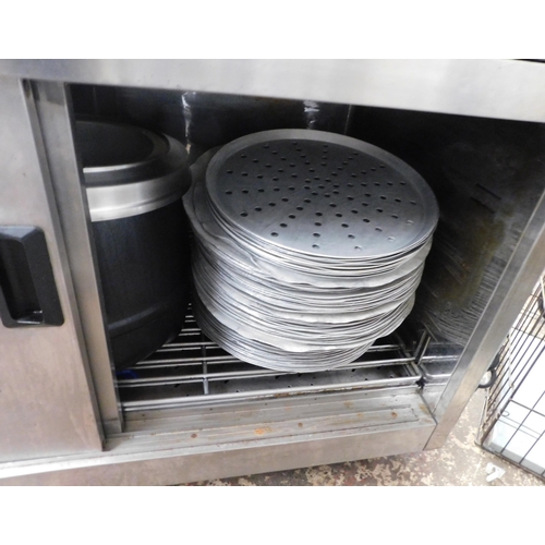 45 - Lincat catering heated trolley - unchecked, with contents, trays etc.