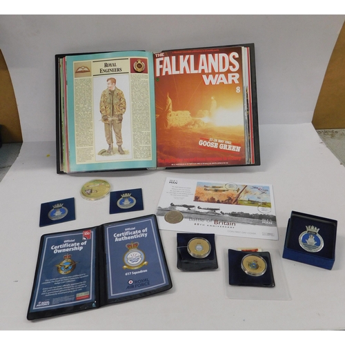 530 - War related commemorative coins etc.