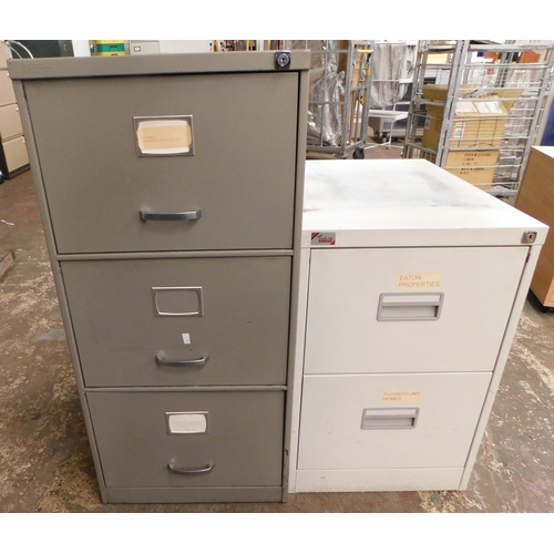 55 - Two filing cabinets - three drawer and two drawer