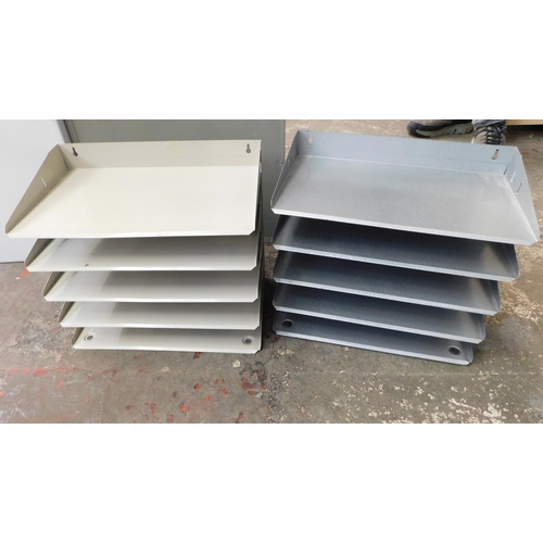 56 - Two metal filing tray sets