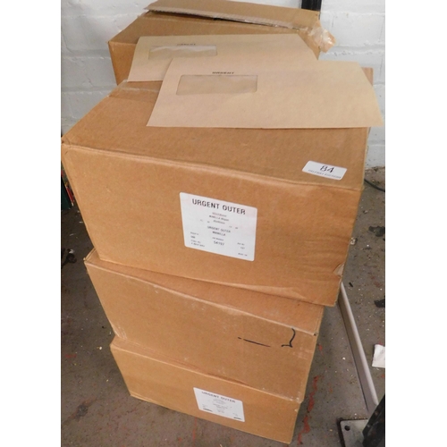 84 - Six boxes of new unused Manilla window envelopes