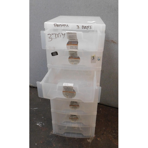 89 - Seven drawer plastic storage unit - approx. 12