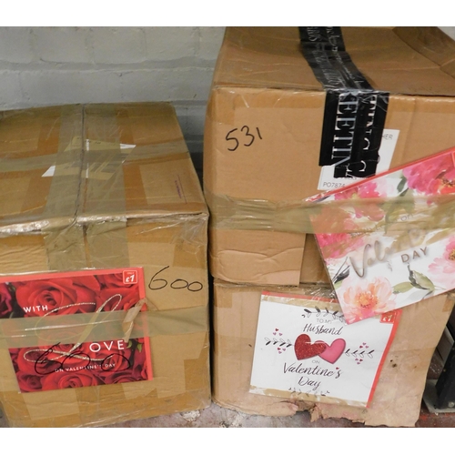 95 - Three large boxes of Valentines cards - assorted designs