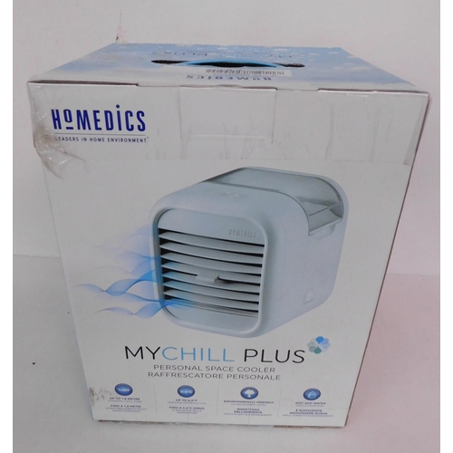 32 - Homedics boxed 'My Chill Plus' personal cooler W/O