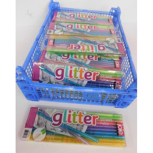 36 - Tray of 20 Joie glitter straws - five colours per pack