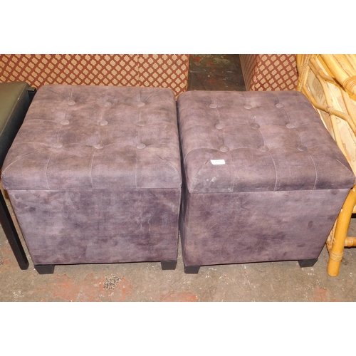 58 - Two cube padded footstools/ storage boxes