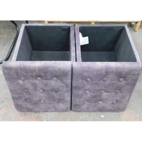58 - Two cube padded footstools/ storage boxes