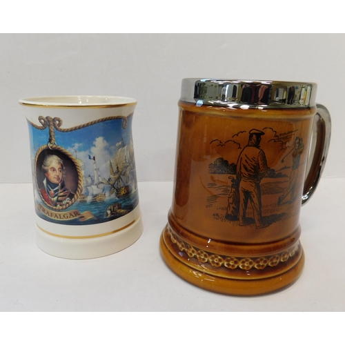 506 - 2 ceramic tankards including Danbury Mint Trafalgar  - no damage