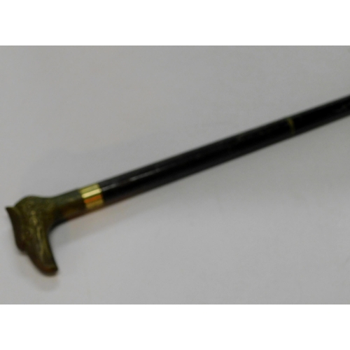 389 - Brass topped walking stick