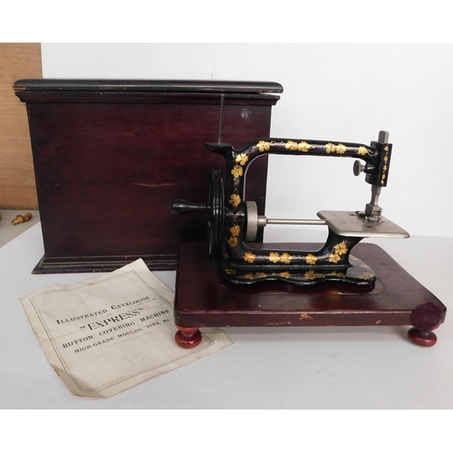 112 - Vintage cased running stitch machine