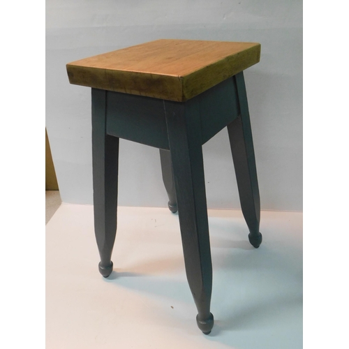 117 - Vintage oak topped stool - recently refurbished