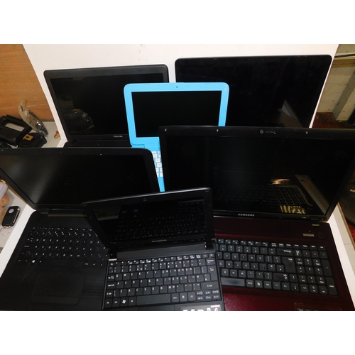 138 - Joblot of 6x laptops - unchecked - incl. Dell, Toshiba, HP and Samsung