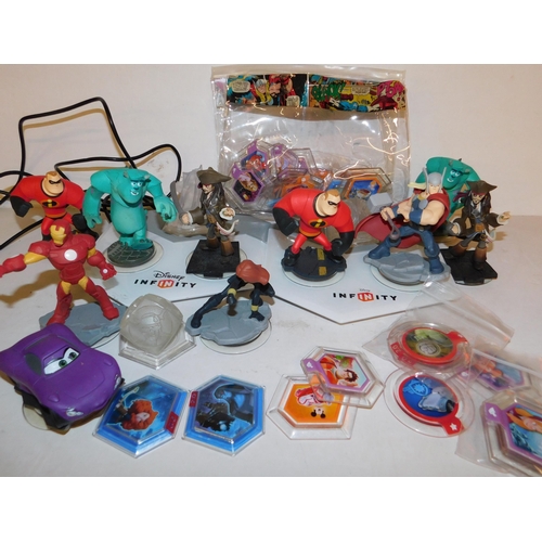 143 - Collection of Disney Infinity figures, pads etc