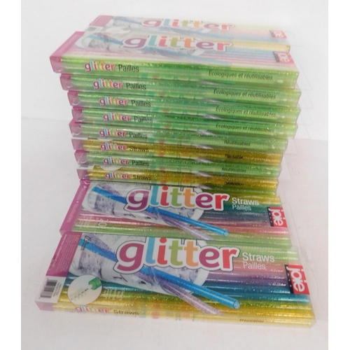 146 - Box of 20x Joie glitter straw packs - five colours per pack